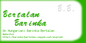 bertalan barinka business card